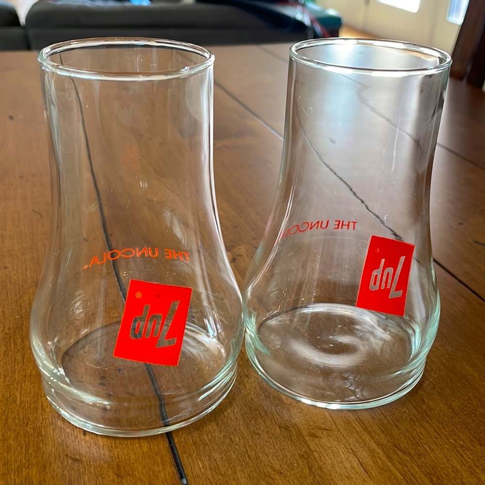 7-UP "THE UNCOLA"  Vintage 70s Drinking Glass (Set of 2)